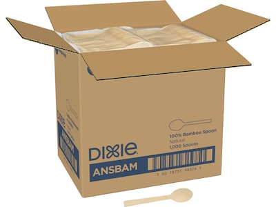 Dixie Compostable Bamboo Spoon, Brown, 1000/Box (ANSBAM)