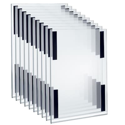 Azar 11 x 17 Magnetic Sign Holder, Vertical, Wall Mounted, Clear, Acrylic, 10/Pack (129932)