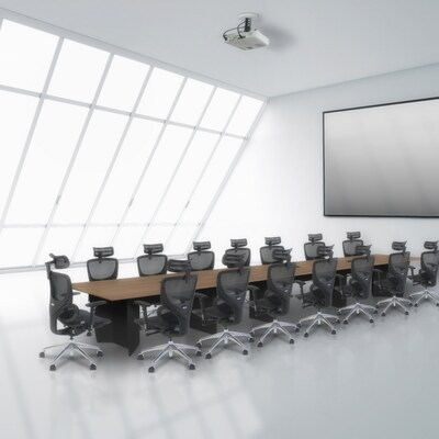Regency Array 240W x 48D Conference Table with Grommet, Noble Oak/Black (ACT24048NOBK)