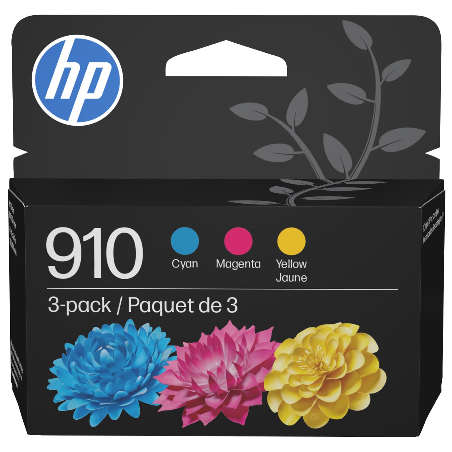 HP 910 Cyan/Magenta/Yellow Standard Yield Ink Cartridge, 3/Pack (3YN97AN#140)