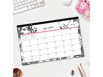2023-2024 Blue Sky Analeis 17 x 11 Academic Monthly Desk Pad Calendar, White/Black (130617-A24)