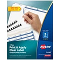 Avery Index Maker Unpunched Paper Dividers with Print & Apply Label Sheets, 3 Tabs, White (11442)