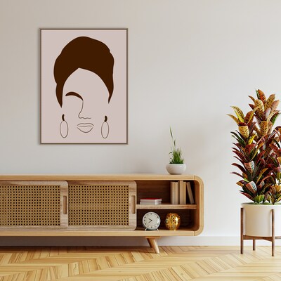 Amanti Art Woman with Headwrap by Carelle Nguessan. Framed Canvas Wall Art Print, 32 x 42 (A42678