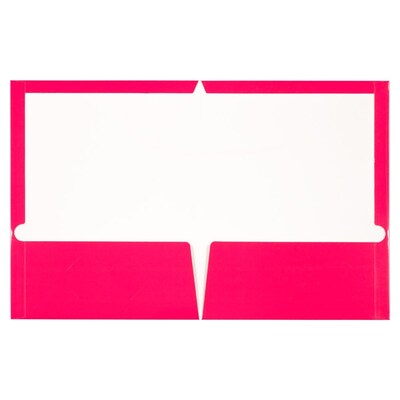 JAM Paper Laminated Two-Pocket Glossy Presentation Folders, Fuchsia Hot Pink, 6/Pack (385GFUA)