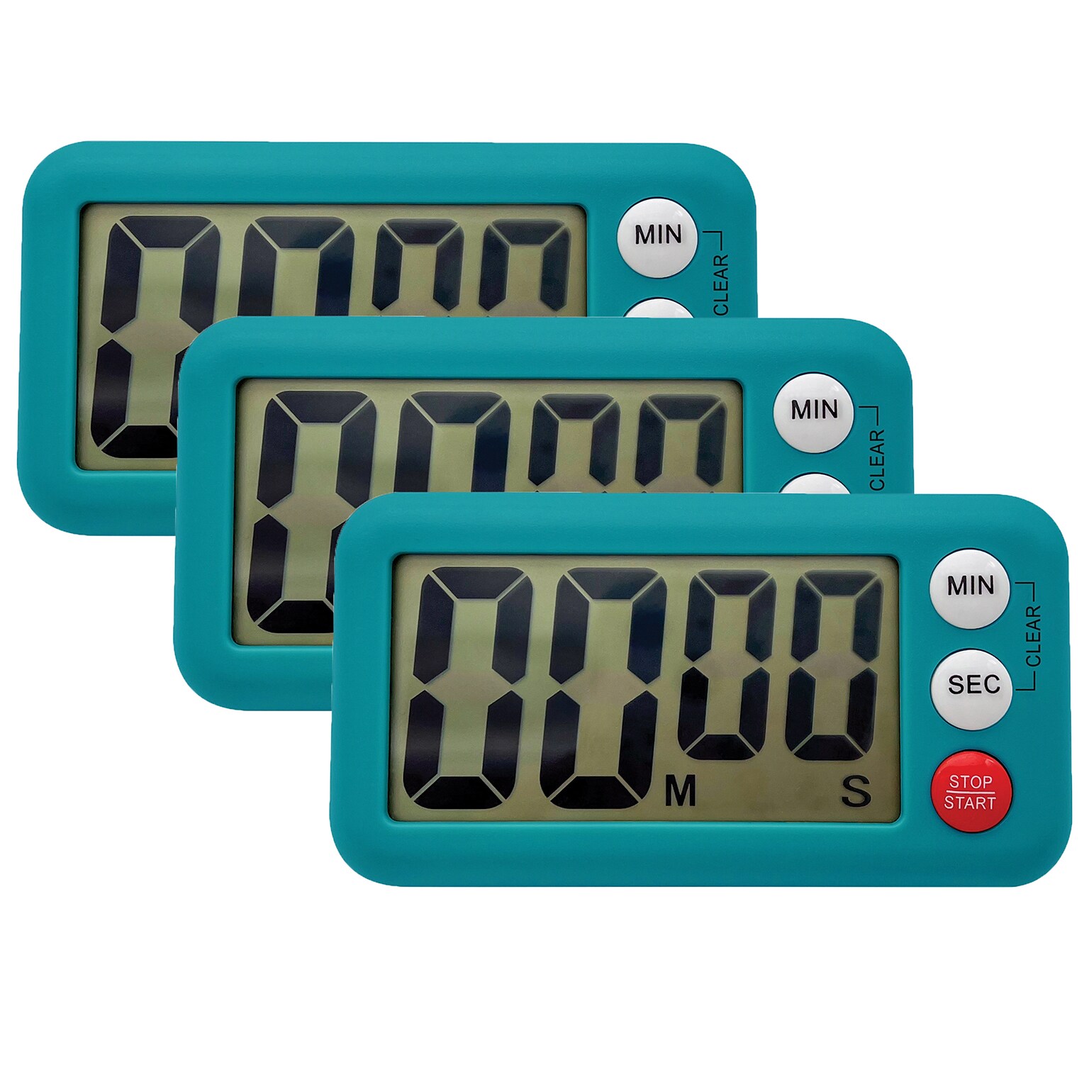 Teacher Created Resources Digital Classroom Timer, Teal, 3/Pack (TCR21042-3)