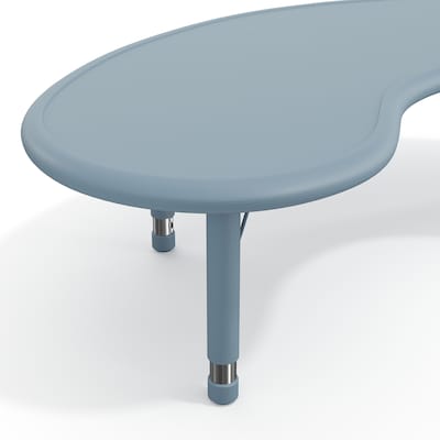 Flash Furniture Wren Half Moon Activity Table, 35" x 65", Height Adjustable, Dusty Blue (YUYCX042MOONDTB)