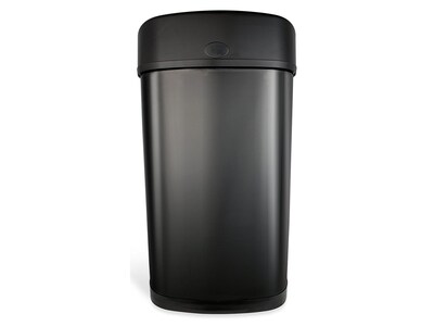 Nine Stars Stainless Steel Sensor Trash Can, 13.2-Gallon, Black (DZT-50-9BK)