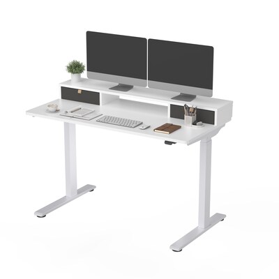FlexiSpot EC9W Series 48 W Electric Adjustable Standing Desk, White (EC9WDO04W)