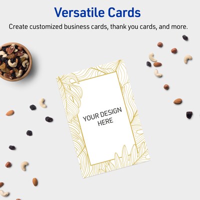 Avery Gold Florals Matte Blank Card, White, 20/Pack (S00-EW6)