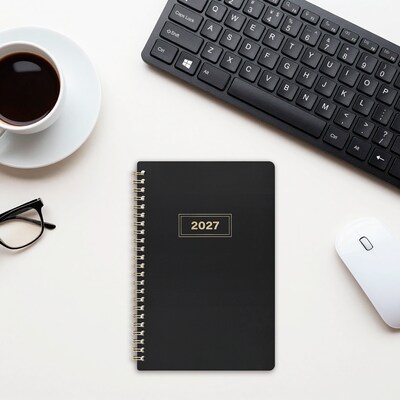 2027 Staples 5" x 8" Weekly & Monthly Planner, Dark Modern (ST63611-27)
