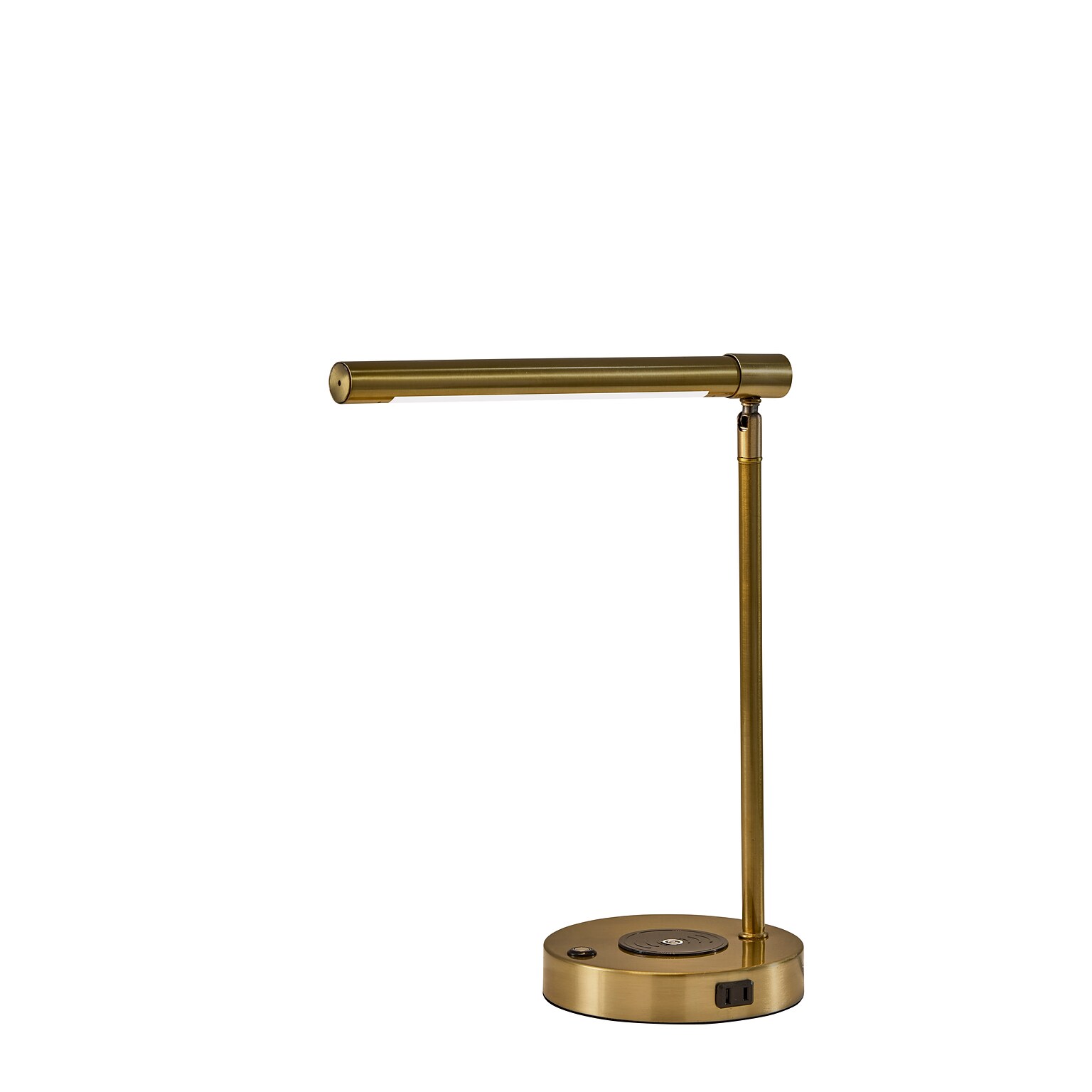 Adesso Dax LED Wireless Charging Desk Lamp, Antique Brass (2611-21)