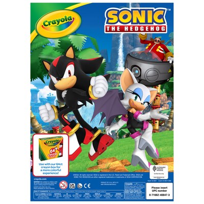 Crayola Sonic the Hedgehog Coloring Book, 96 Pages, 8/Bundle (BIN040847-8)