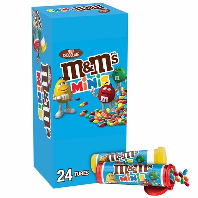 M&M's Minis Milk Chocolate Pieces, 1.08 oz., 24/Box (Package May Vary) (209-00061)