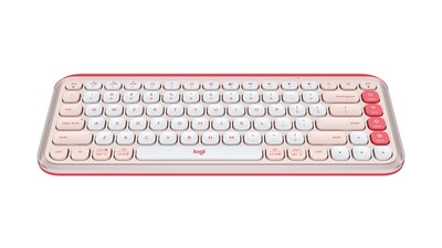 Logitech POP Icon Keys Wireless Keyboard, Rose/Off White (920-013049)