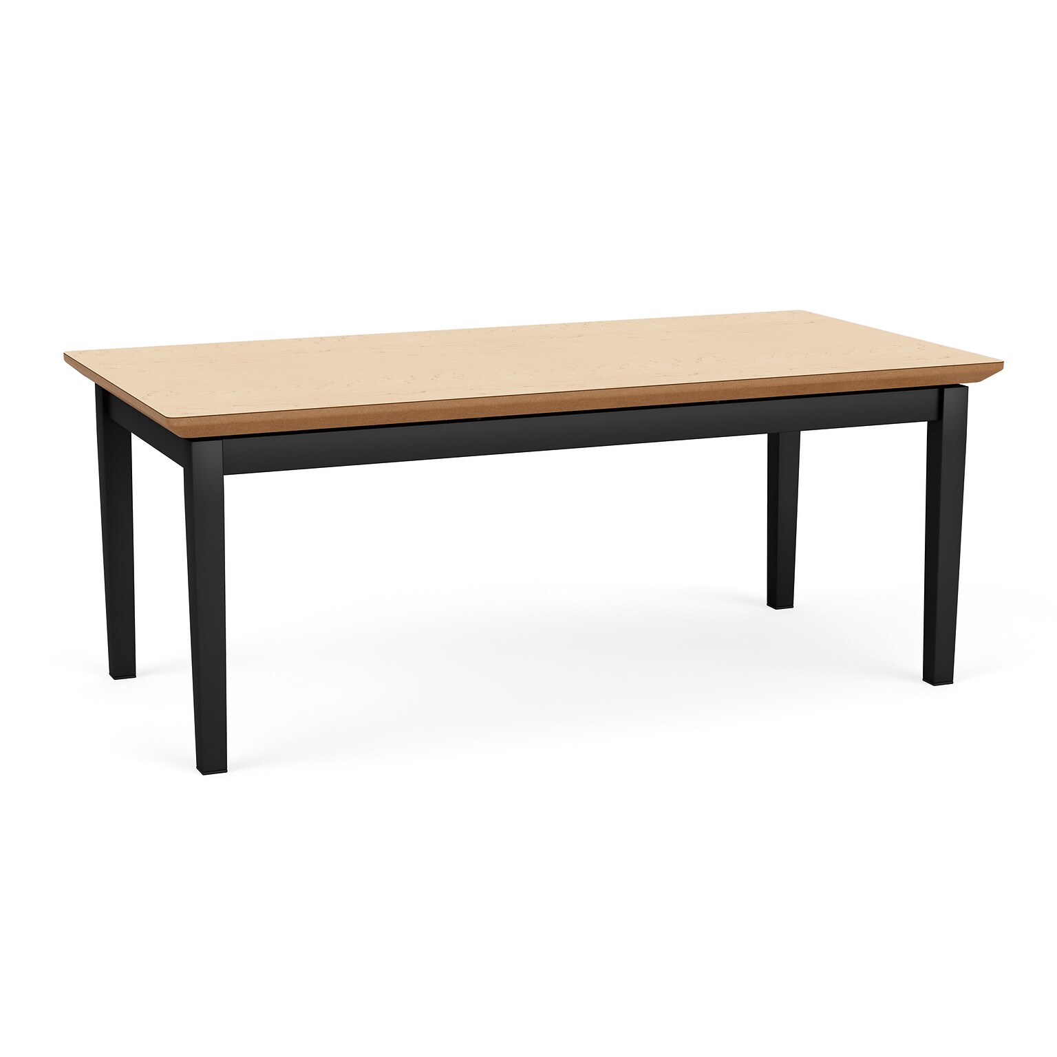 Lesro Amherst Steel 40W x 20D Laminate Coffee Table, Natural Maple/Black (AS0840.SBK.TNM)