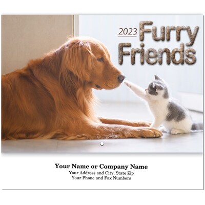 Custom Furry Friends Stapled Wall Calendar