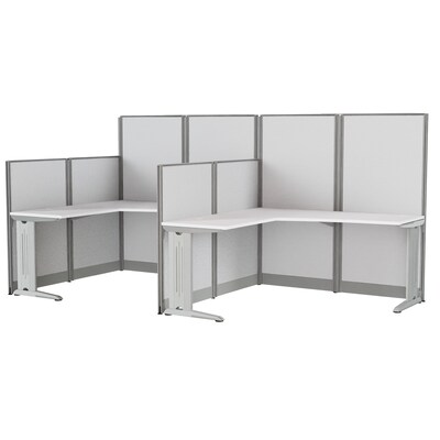 Regency Instant Office 63H x 129W 2 Person L-Shaped Cubicle Panel Workstation, Pure White (IO36194-03K-2P)