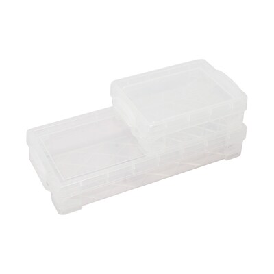 Super Stacker Polystyrene Crayon Box, 3.38" x 4.75" x 1.63", Clear, 9/Pack (AVT40311-9)