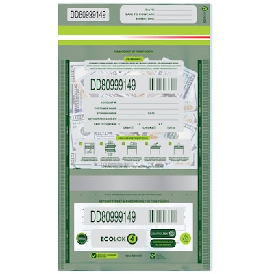 CONTROLTEK EcoLok Deposit Bags, 500/Carton (585609)