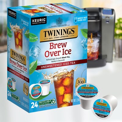 Twinings Iced Unsweetened Black Tea, Keurig® K-Cup® Pods, 24/Box (F16926)