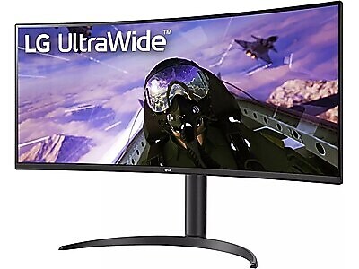 LG UltraWide 34" Curved WQHD 160Hz LED AMD FreeSync Gaming Monitor, HDR10, Black (34BP65C-B)