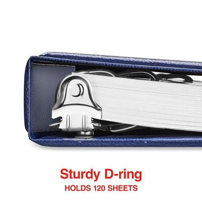 Staples 1/2" 3-Ring View Binder, D-Ring, Navy Blue (26427-CC)
