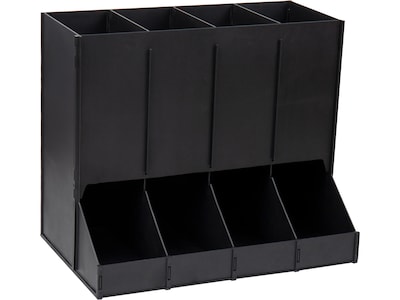 Mind Reader Plastic 4-Compartment Single Serve Coffee Pod Dispenser, 120 Pod Capacity, Black (CPODBK