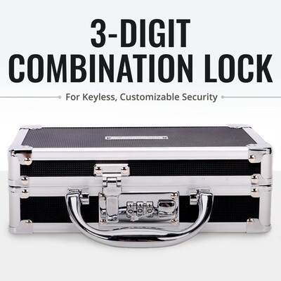 Vaultz Storage Container w/ Combination Lock, Plastic, Black (VZ00361-CAM)