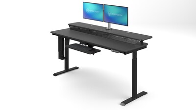 VersaDesk PowerLift Split-Level 72W Electric Rectangular Adjustable Standing Desk, Black (PL2SD7230-BB)