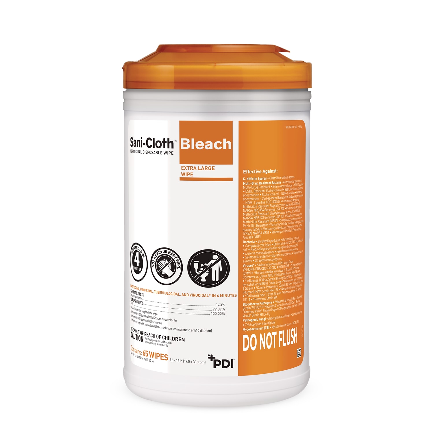 PDI Sani-Cloth Disinfecting Wipes, 65 Wipes/Container (P25784)