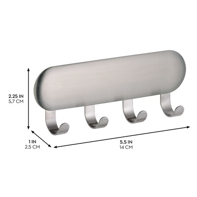 iDESIGN Hooks, Brushed Nickel, Stainless Steel, 4/Pack (28138M4)