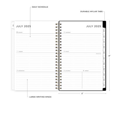 2025-2026 Blue Sky Leopard 5" x 8" Academic Year Weekly & Monthly Planner, Plastic Cover, Multicolored (149047-A26)