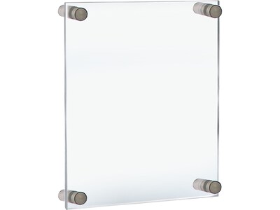 Azar Sign Holder, 8.5" x 11", Wall Mounted, Silver Acrylic, 4/Pack (105514-SLV-4PK)