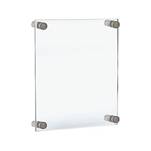 Azar Floating Frame with Standoff Caps, 8.5 x 11, Clear/Silver Acrylic, 4/Pack (105514-SLV-4PK)