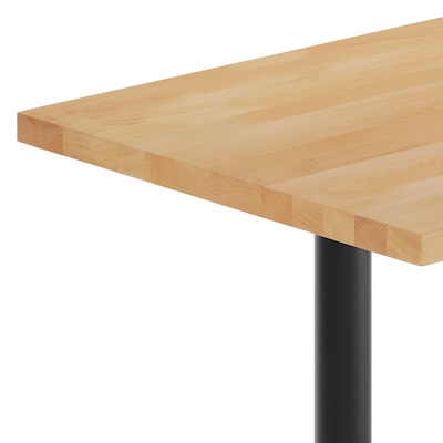 Flash Furniture Bennett Wooden Commercial Indoor Table, 48" x 30", Natural Top/Black Base (GSF3048NTT0522B)