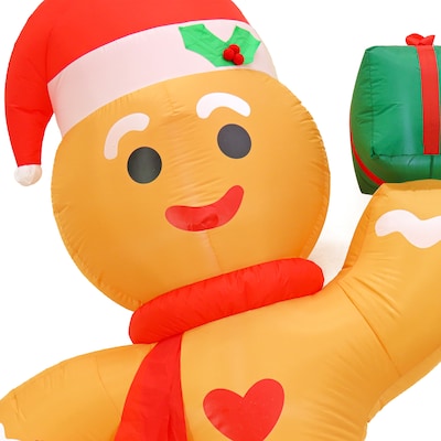 National Tree Company First Traditions Collection 8 ft. Inflatable Blow Up Gingerbread Man (FRT100-JAY10224)