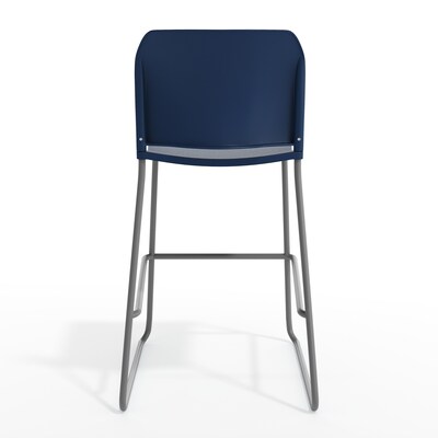 Flash Furniture Hercules Kenai Classic Plastic Stacking Full Back Bar Stools, 3-Pieces (3RUT239AHBSNV)
