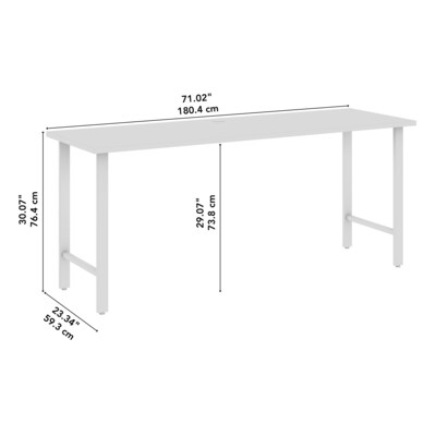 Bush Business Furniture Hustle 72"W Computer Desk with Metal Legs, Natural Elm (HUD172NE)