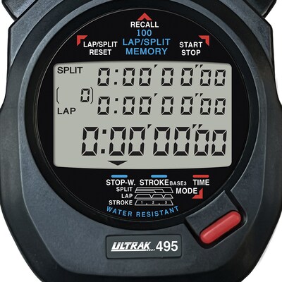 ULTRAK 495 100 Memory Stopwatch, Black (CEI495BLK)