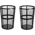 Alpine Industries Stainless-Steel Outdoor Trash Can, 48-Gallon, Black, 2/Pack (ALP473-48-BLK-2PK)