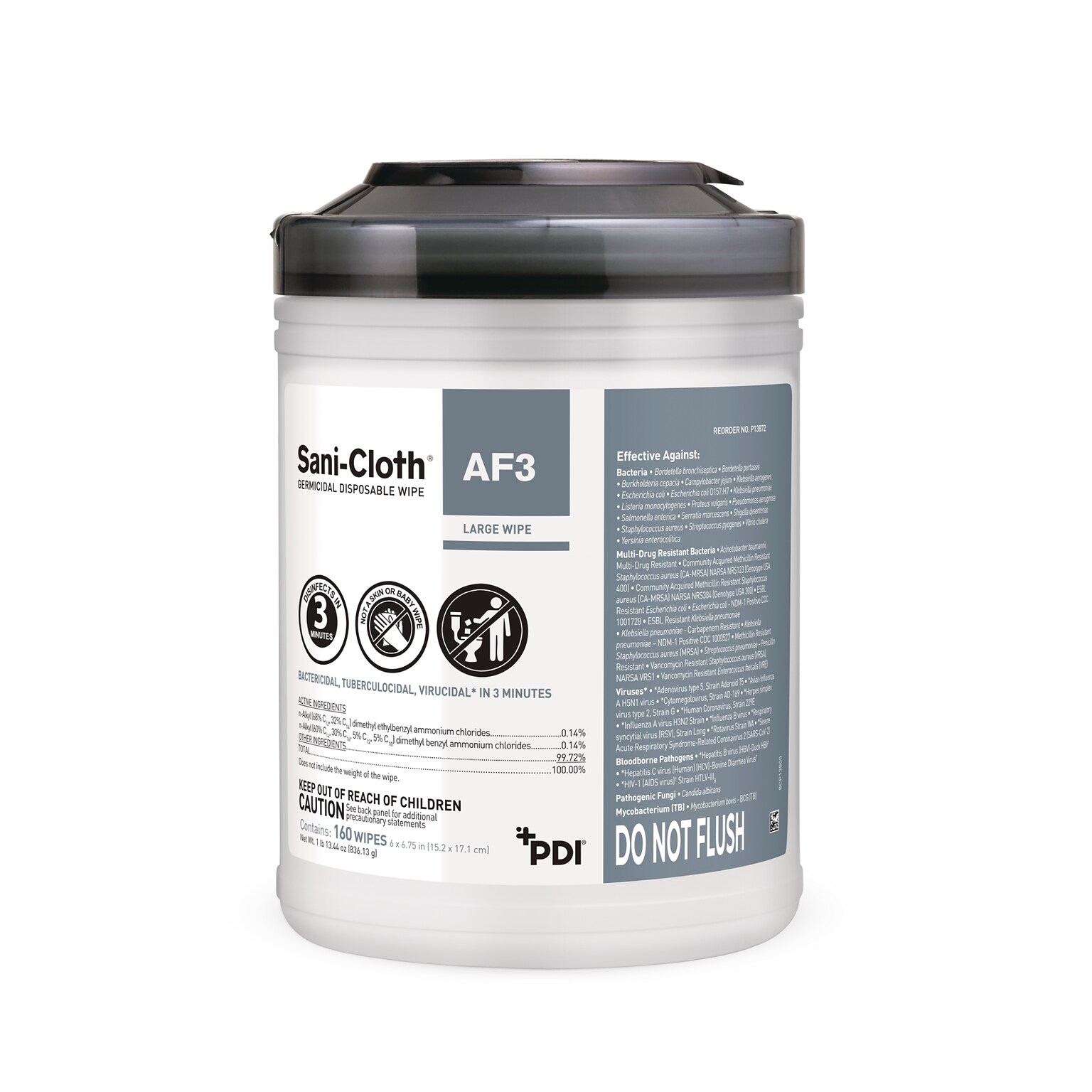 PDI Sani-Cloth AF3 Disinfecting Wipes, 160 Wipes/Container (P13872)