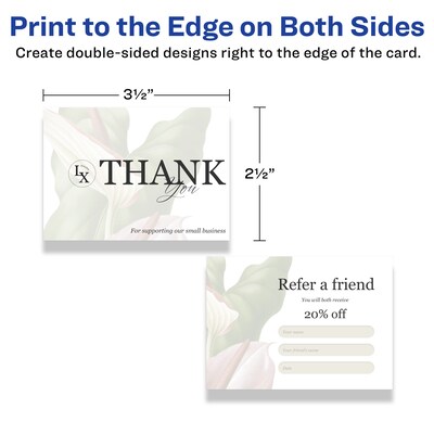 Avery Business Cards, 2.5" x 3.5", Matte White, 150/Pack (95272)