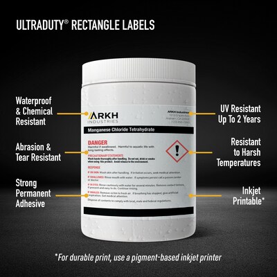 Avery Inkjet UltraDuty GHS Labels, 1 x 4, White, 1000 Labels/Box (97182)