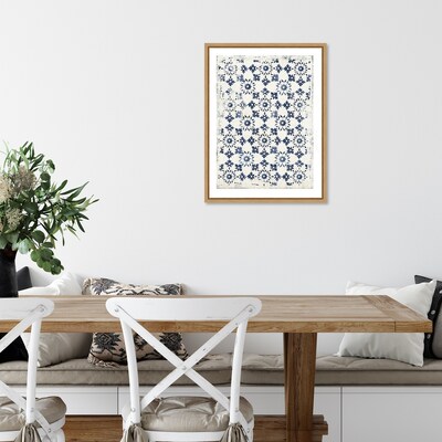 Amanti Art Navy Geo III by Aimee Wilson Framed Canvas Wall Art Print, 18" x 24" (A42674833697)