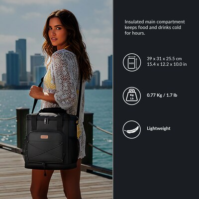 Dukap Dash Polyester Lunch Bag, Black (CDKDAS16BLK)