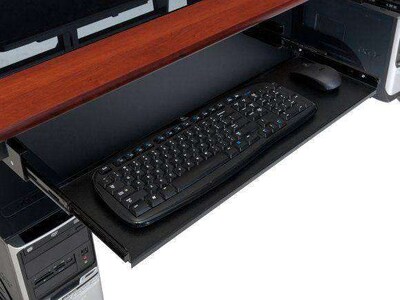 VersaDesk 60"W Downview Computer Desk, Cherry/Black (DV6030-BC)