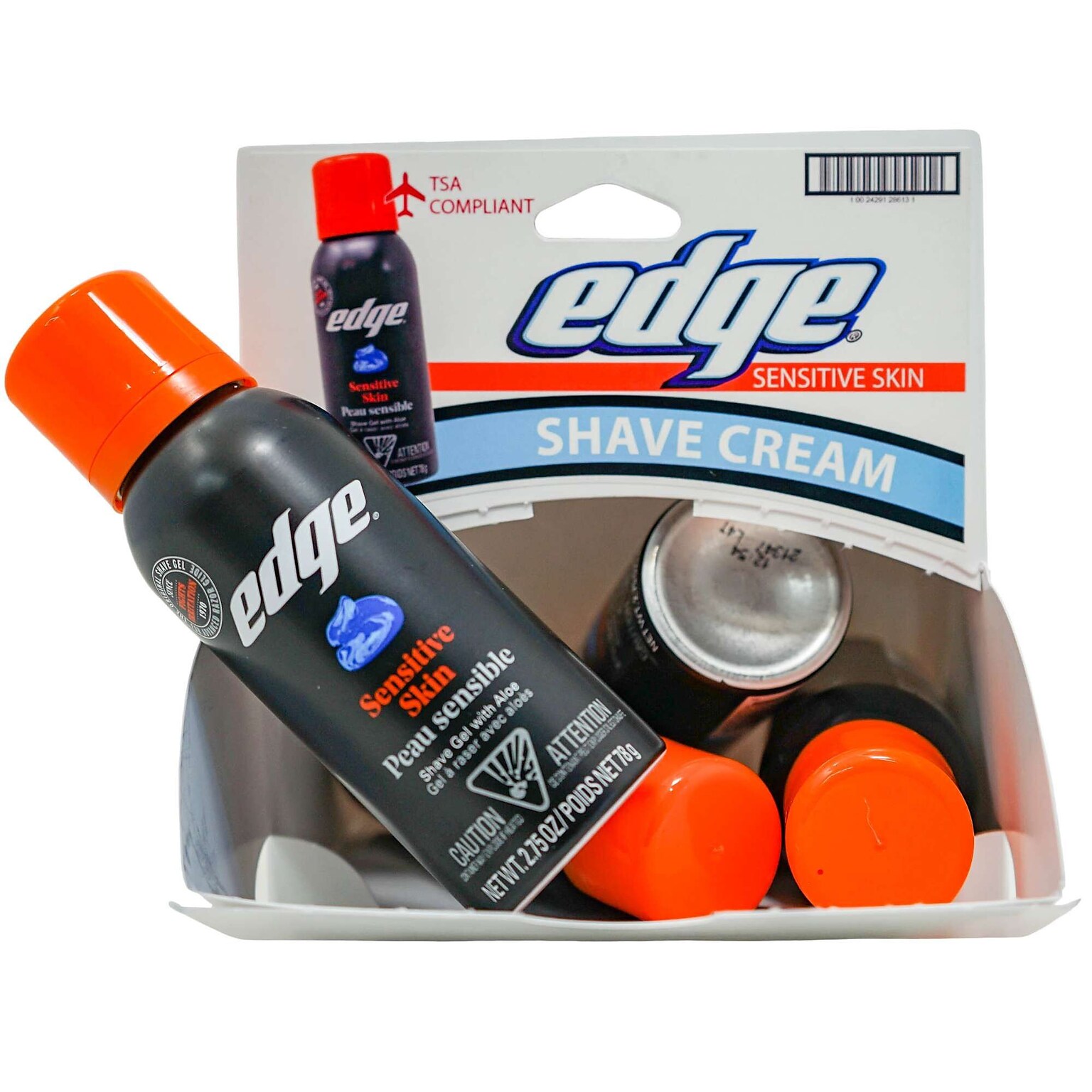 Edge Sensitive Skin Shave Gel, 2.75 oz Travel Size Bottle, 4 Bottles/Dispensit Box, 12 Dispensit Boxes/Carton