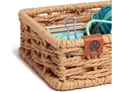 U Brands Handwoven Paper Rope Desk Tray, Brown (6089U01-16)