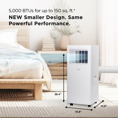 TCL 115-Volt 8,500 BTU (5,100 BTU DOE) Portable Air Conditioner with Remote, White (H5P44W)