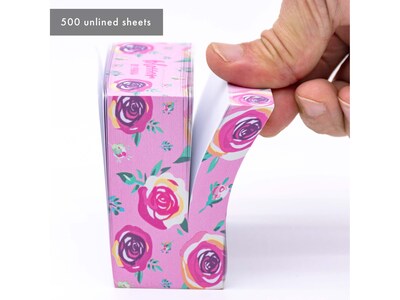 Pukka Pad Blossom Memo Block, 3.15" x 3.15", Pink, 500 Sheets/Pad, 3 Pads/Pack (8662-BLO)